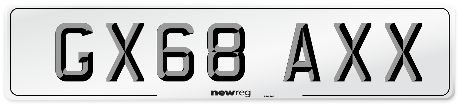 GX68 AXX Number Plate from New Reg